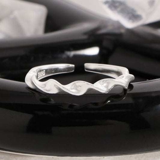 Twisted Wave Adjustable 925 Sterling Silver Ring