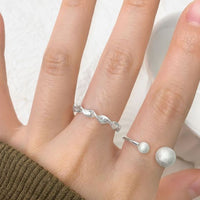 Twisted Wave Adjustable 925 Sterling Silver Ring