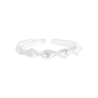 Twisted Wave Adjustable 925 Sterling Silver Ring