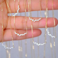 Crystal Smile Necklace, 925 Sterling Silver