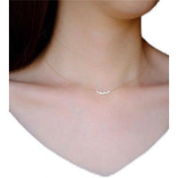 Crystal Smile Necklace, 925 Sterling Silver