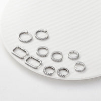 Minimalist Geometric Crystal S925 Sterling Silver Hoop Earrings