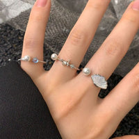 Offic Natural Pearl Shell Sterling Silver Adjustable Ring