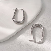 U-Shape Geometric 925 Sterling Silver Hoop Earrings