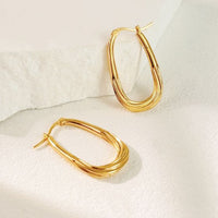 U-Shape Geometric 925 Sterling Silver Hoop Earrings
