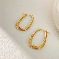 U-Shape Geometric 925 Sterling Silver Hoop Earrings