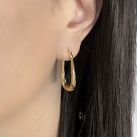 U-Shape Geometric 925 Sterling Silver Hoop Earrings