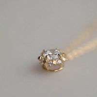 Crystal Sunflower Sterling Silver Necklace