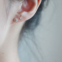 Crystal Sunflower 925 Sterling Silver Stud Earrings