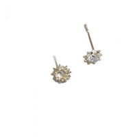Crystal Sunflower 925 Sterling Silver Stud Earrings