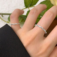 Simple Wrapped Lines Sterling Adjustable Ring