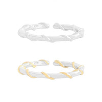 Simple Wrapped Lines Sterling Adjustable Ring