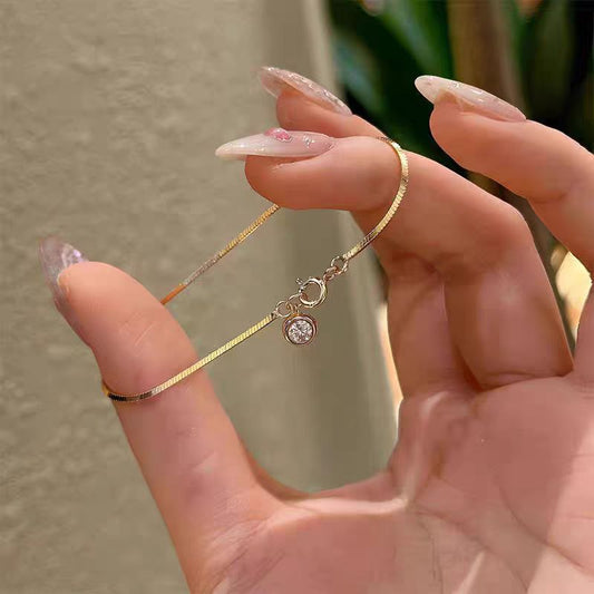 Snake Chain Round CZ Bubble Bracelet