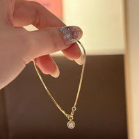 Snake Chain Round Crystal Bubble Bracelet