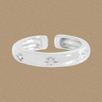 Crystal Starlight Adjustable 925 Sterling Silver Ring