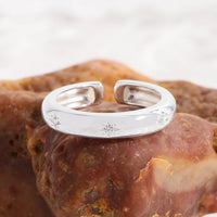 Crystal Starlight Adjustable 925 Sterling Silver Ring