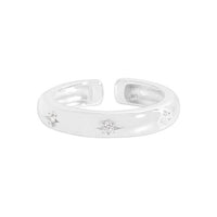Crystal Starlight Adjustable 925 Sterling Silver Ring