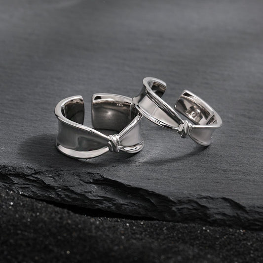Bow-Knot 925 Sterling Silver Adjustable Ring