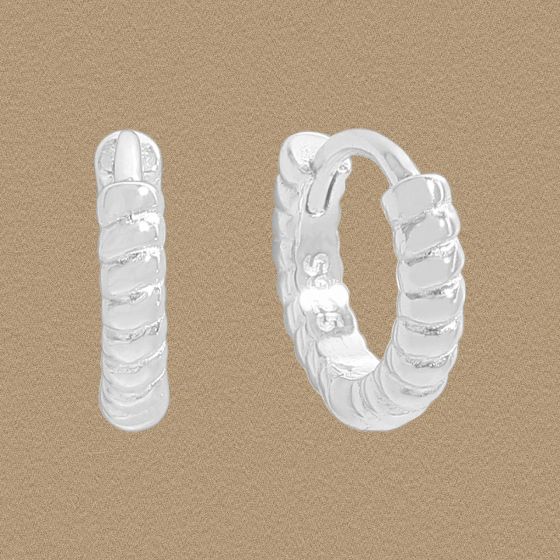 Mini Twisted Circle 925 Sterling Silver Hoop Earrings
