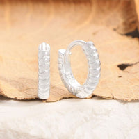 Mini Twisted Circle 925 Sterling Silver Hoop Earrings