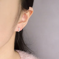 Mini Twisted Circle 925 Sterling Silver Hoop Earrings