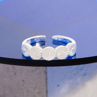 Sunflower 925 Sterling Silver Adjustable Ring