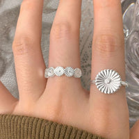 Sunflower 925 Sterling Silver Adjustable Ring