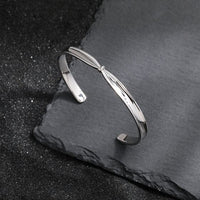Knot Open Bangle, 925 Sterling Silver