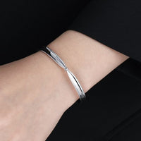 Knot Open Bangle, 925 Sterling Silver