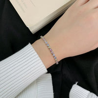 Heart Rainbow Cubic Zirconia Tennis Bracelet in 925 Sterling Silver