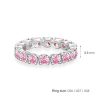 Row Zircon Paved Sterling Silver Ring