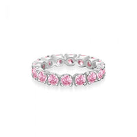 Row Zircon Paved Sterling Silver Ring