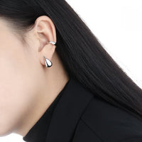 Modern U Shape Arc Sterling Silver Hoop Earrings