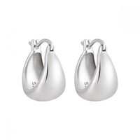 Modern U Shape Arc Sterling Silver Hoop Earrings