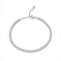 Cubic Zirconia Tennis Bracelet in White Gold Plating, S925 Sterling Silver