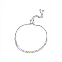 Rainbow Geometric Cubic Zirconia Adjustable Bracelet