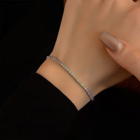 Rainbow Geometric Cubic Zirconia Adjustable Bracelet
