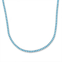 Turquoise Geometric Tennis Chain Necklace