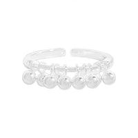 Graduation Mini Grape Beads Sterling Silver Adjustable Ring