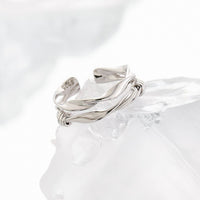 Double Layer Twisted Knot 925 Sterling Silver Adjustable Ring
