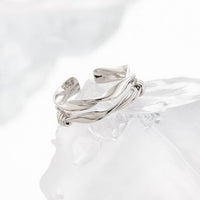 Double Layer Twisted Knot 925 Sterling Silver Adjustable Ring