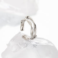 Double Layer Twisted Knot 925 Sterling Silver Adjustable Ring