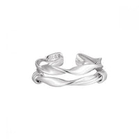Double Layer Twisted Knot 925 Sterling Silver Adjustable Ring