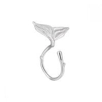 Mermaid Tail Adjustable Ring in 925 Sterling Silver