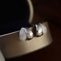 Geometric Cubic Zirconia 925 Sterling Silver Earrings with Cloisonne Enamel