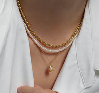 Sterling Silver Natural Freshwater Pearl Necklace