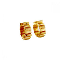 Geometric Wrinkle 18K Gold Plated 925 Sterling Silver Hoop Earrings