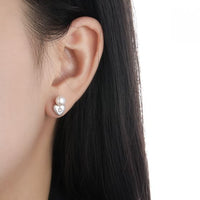 Shell Pearl Star and Heart Sterling Silver Stud Earrings