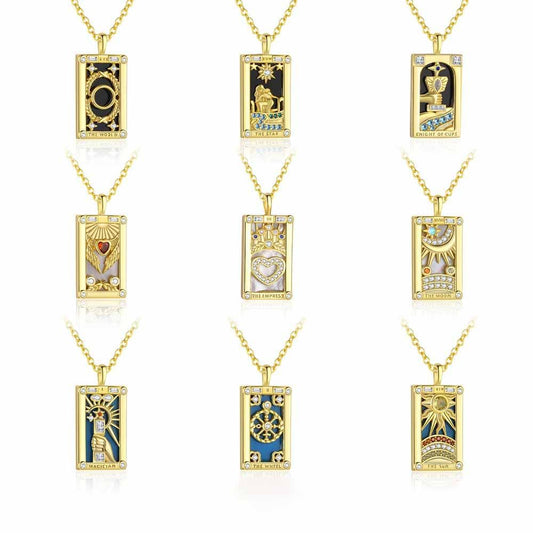 Tarot Card Geometry Necklace in 925 Sterling Silver