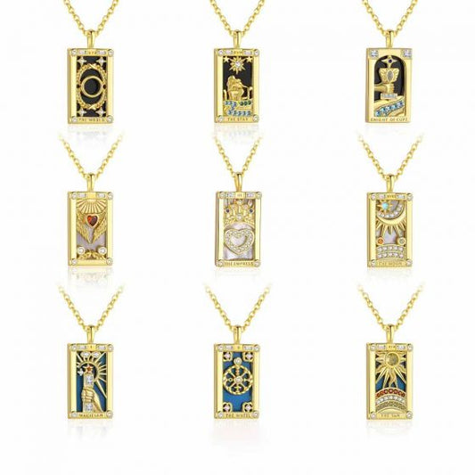 Tarot Card Geometry Necklace in 925 Sterling Silver